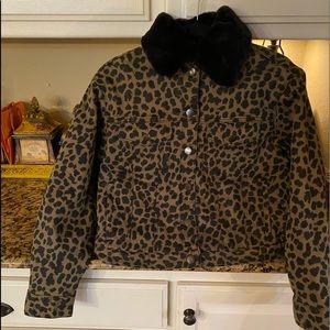 Express leopard fleece lined jacket !